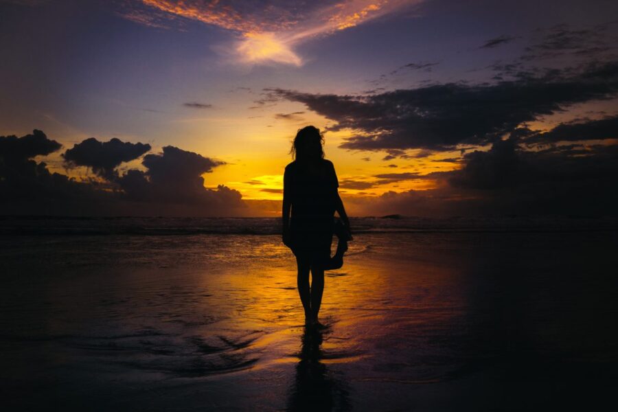 beach body silhouette at sunset